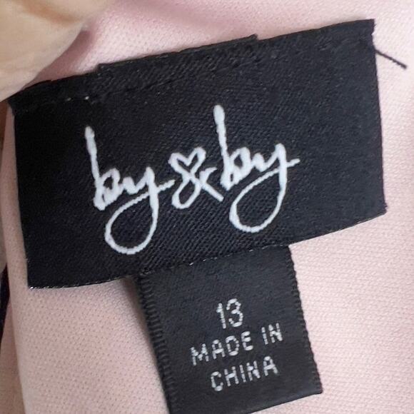 By & By size 13 navy lace over flesh tone halter style dress, Homecoming, #2672 - Picture 6 of 8